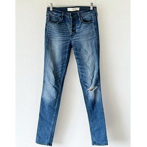 Abercrombie & Fitch Exposed Button Fly Ripped Knee Skinny Jeans Size 27